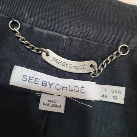 See by Chloe Black Zip Up Jacket - Size 10 - Picture 11 of 11